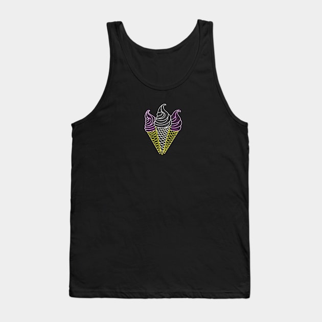 Ice cream cones, neon light Tank Top by Kuchinska design